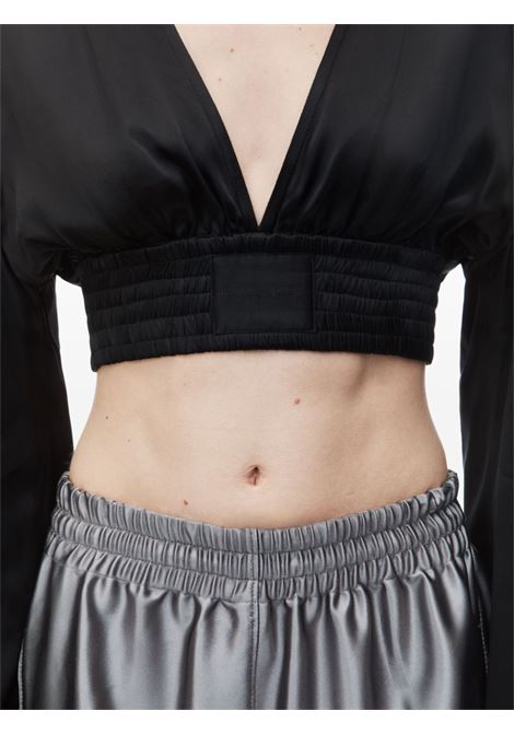 Black long-sleeved cropped top Alexander Wang - women ALEXANDER WANG | 1WC3241932001